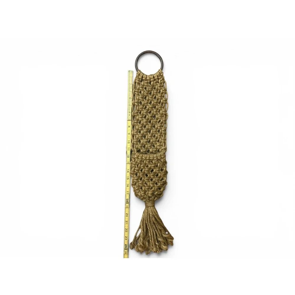 Boho Macramé Wall Hanging Basket | Woven Jute | Rustic Bohemian Home Decor